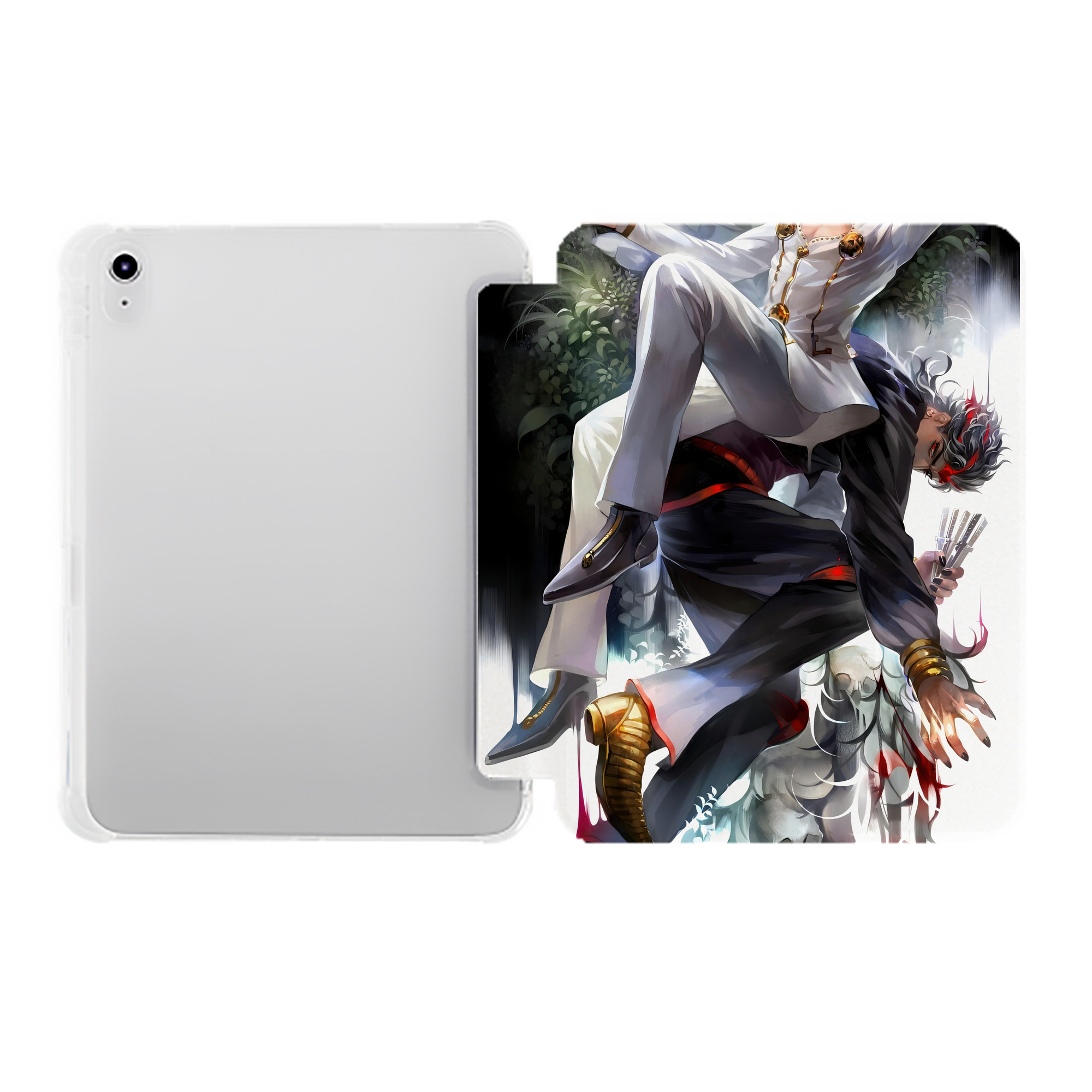 （画像用） ジョジョの奇妙な冒険 JoJo's Bizarre Adventure IPad ケース ペン収納付き 三つ折りスタンド PUレザー×シリコン 対応機種9.5/10.5/10.9インチ